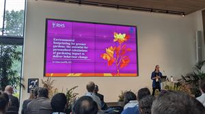 Dr Chloe Sutcliffe at the RHS Greener Cities Symposium